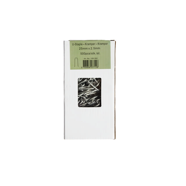 Hegnskramper 2,5 x 25 mm, varmgalvaniseret, 500 stk., NORDIC FENCE