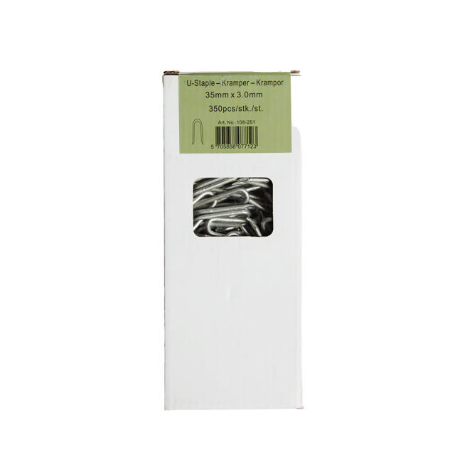 U-staple 3,0 x 35 mm, hot-dip galvanized, 350 pcs., NORDIC FENCE