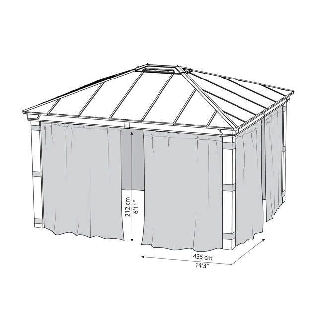 Dallas 4,2 x 4,2 m inkl. gardiner & net Canopia