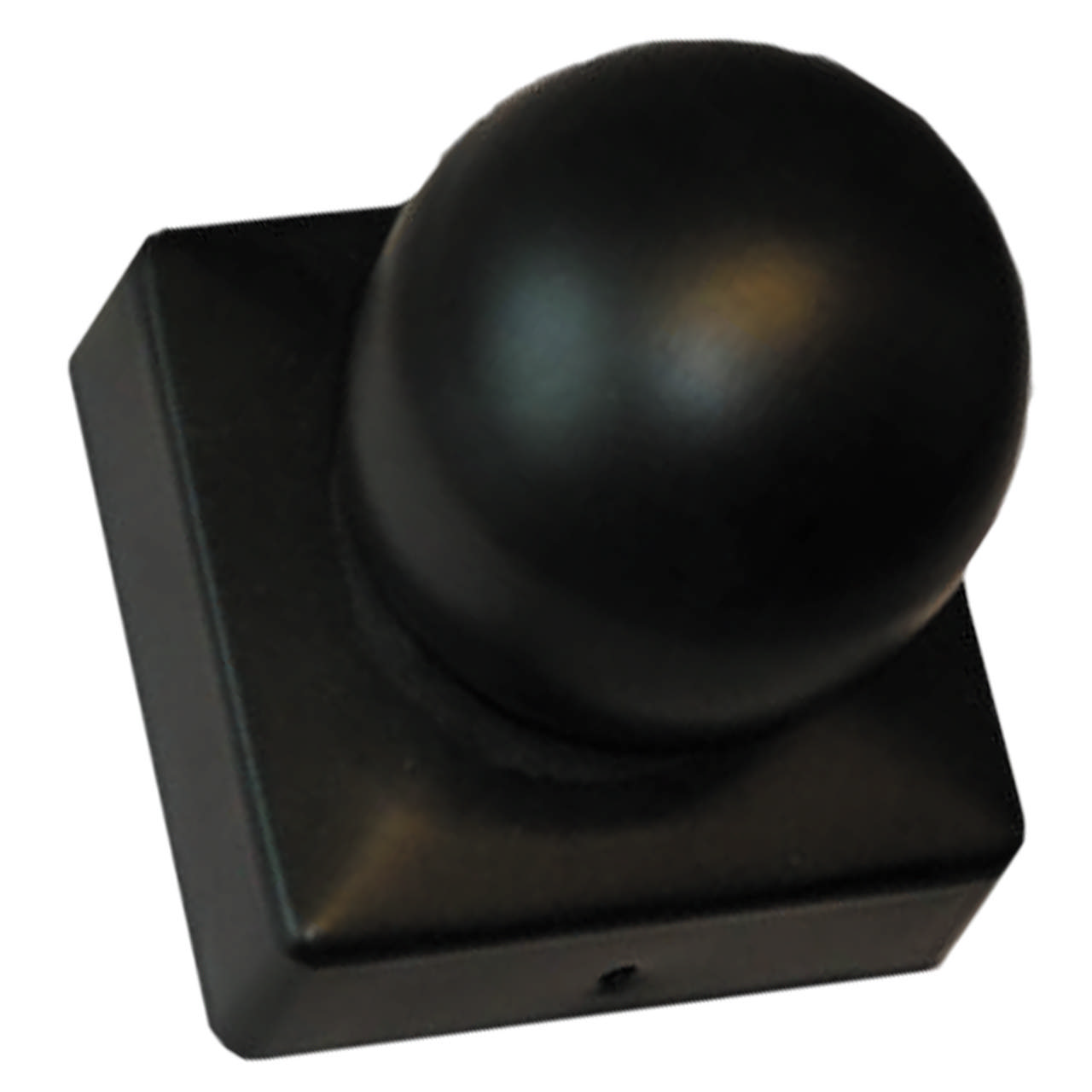 Post cap black 91 x 91 mm, with ball